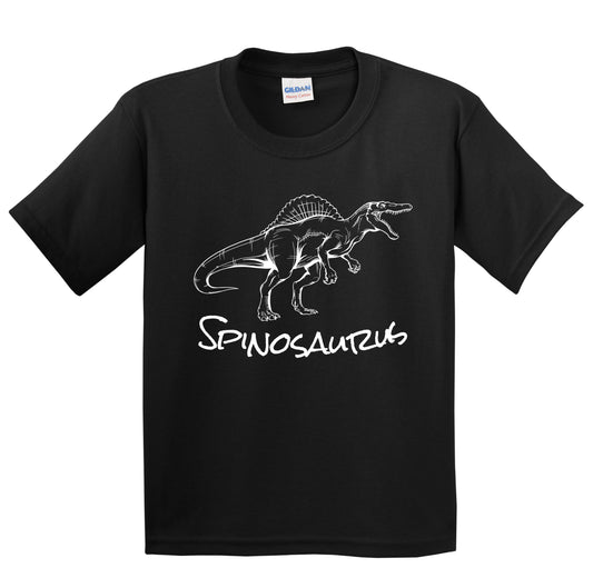 Spinosaurus Sketch Cool Prehistoric Animal Dinosaur Kids T-Shirt