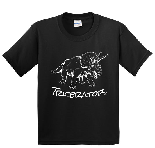 Triceratops Sketch Cool Prehistoric Animal Dinosaur Kids T-Shirt