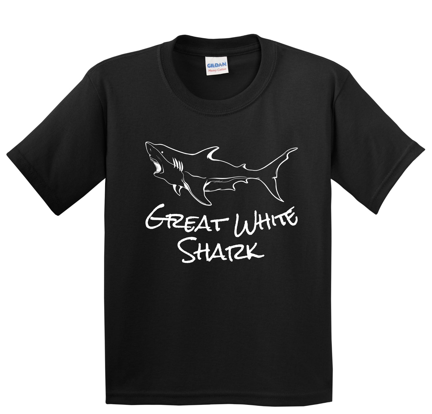 Great White Shark Sketch Cool Shark Kids T-Shirt