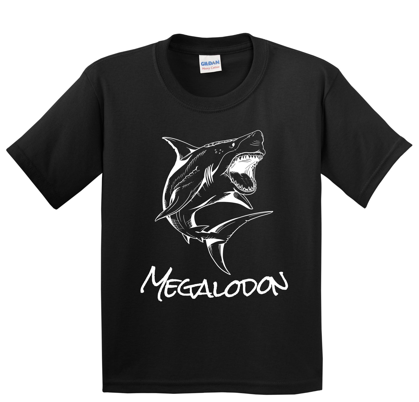 Megalodon Sketch Cool Ancient Giant Shark Kids T-Shirt