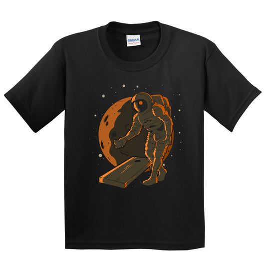 Cornhole Astronaut Outer Space Spaceman Kids T-Shirt