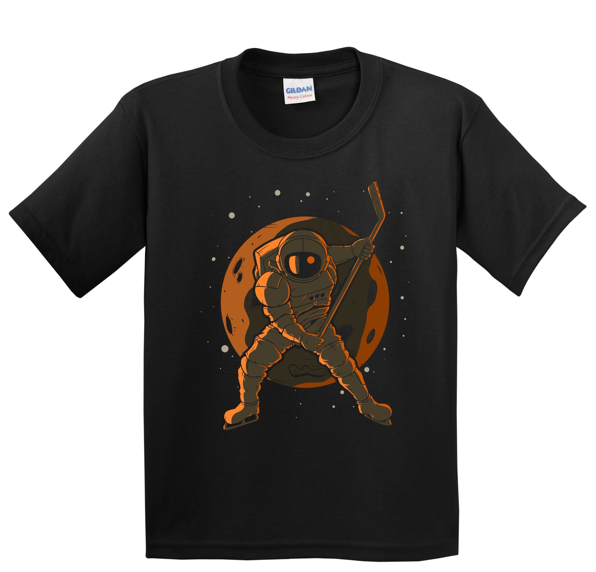Hockey Astronaut Outer Space Spaceman Kids T-Shirt