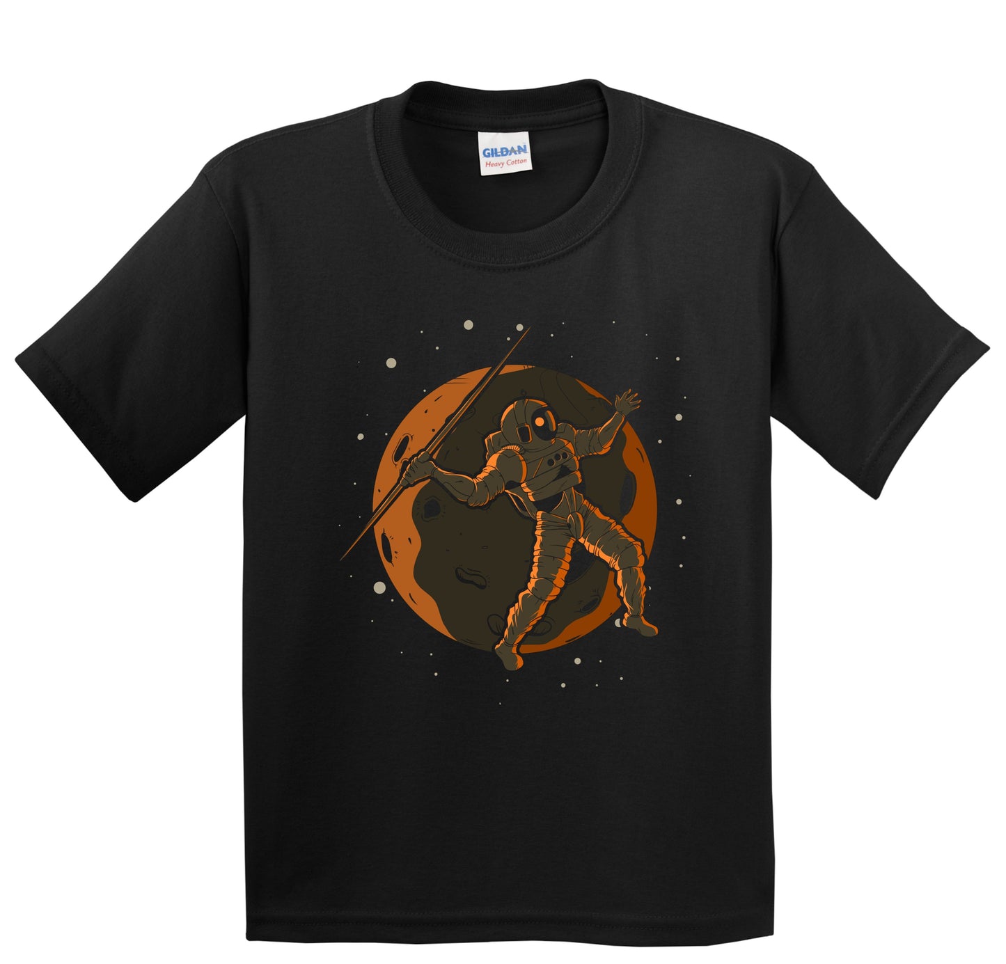 Javelin Throw Astronaut Outer Space Spaceman Kids T-Shirt