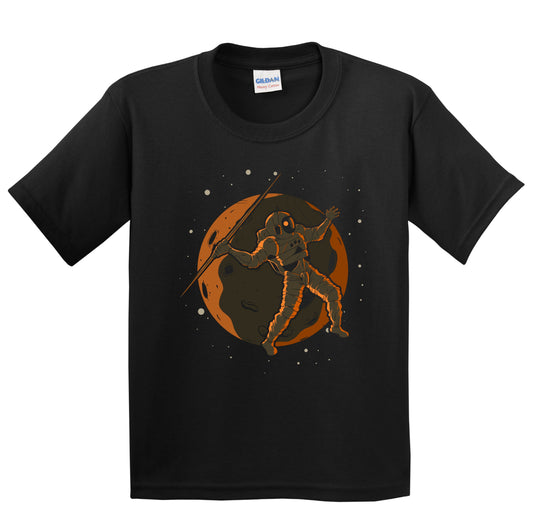 Javelin Throw Astronaut Outer Space Spaceman Kids T-Shirt