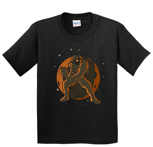 Pickleball Astronaut Outer Space Spaceman Kids T-Shirt