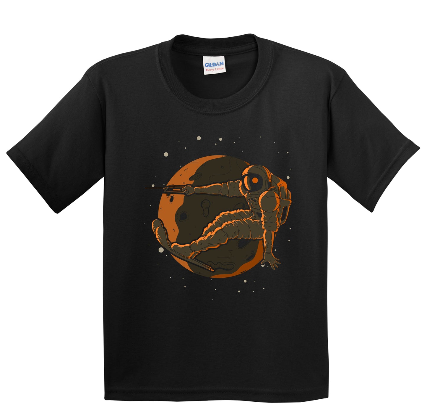 Waterskiing Astronaut Outer Space Spaceman Kids T-Shirt