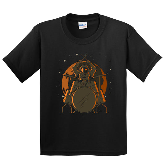 Drummer Astronaut Outer Space Spaceman Drums Youth T-Shirt - Kids Astronaut Shirt