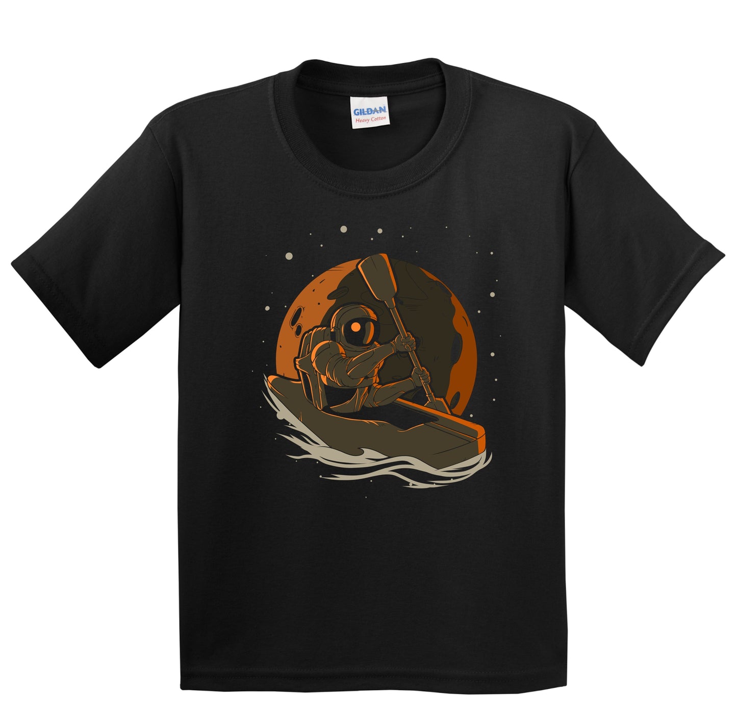 Kayaker Astronaut Outer Space Spaceman Kayaking Youth T-Shirt - Kids Astronaut Shirt