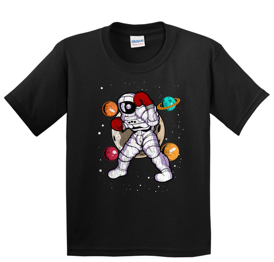 Boxing Astronaut Outer Space Spaceman Distressed Youth T-Shirt