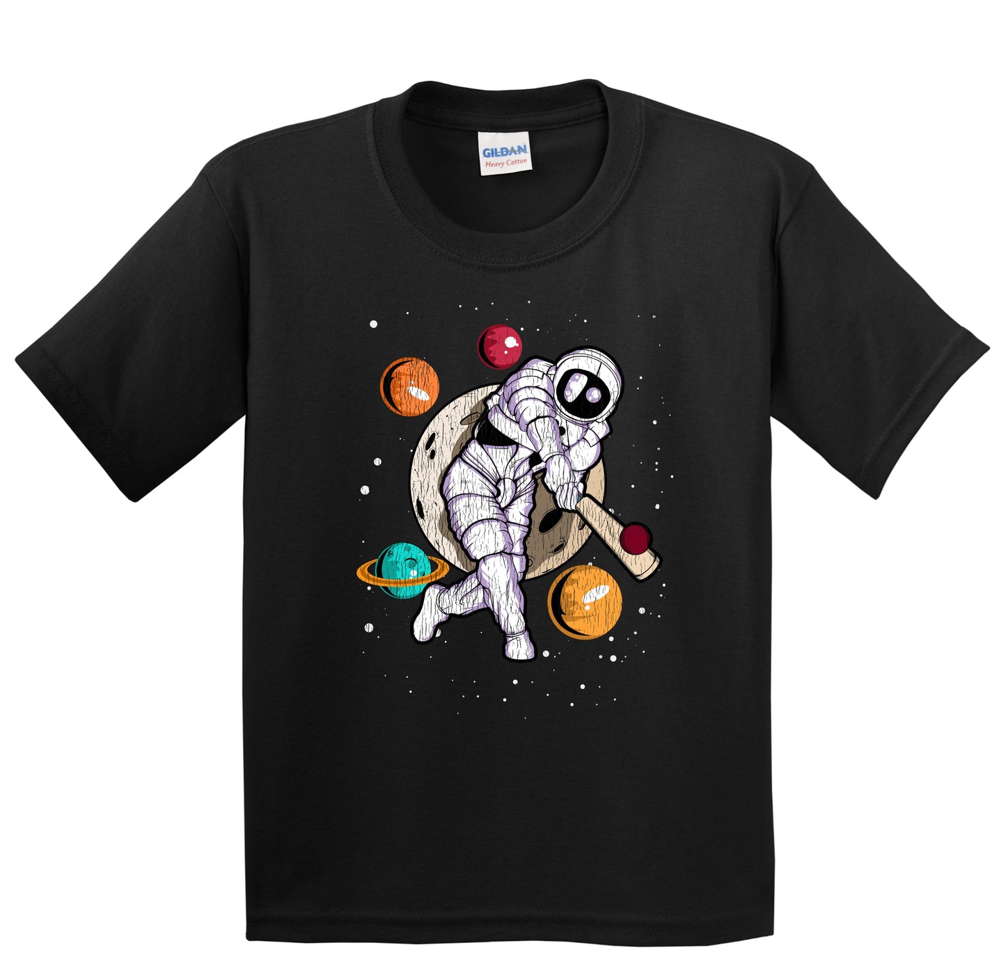 Cricket Astronaut Outer Space Spaceman Distressed Youth T-Shirt