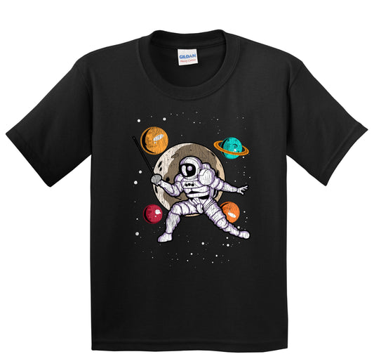 Fencing Astronaut Outer Space Spaceman Distressed Youth T-Shirt