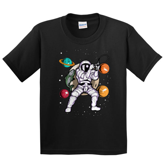 Fishing Astronaut Outer Space Spaceman Distressed Youth T-Shirt