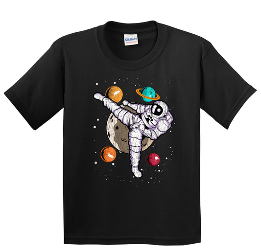 Karate Astronaut Outer Space Spaceman Martial Arts Distressed Youth T-Shirt