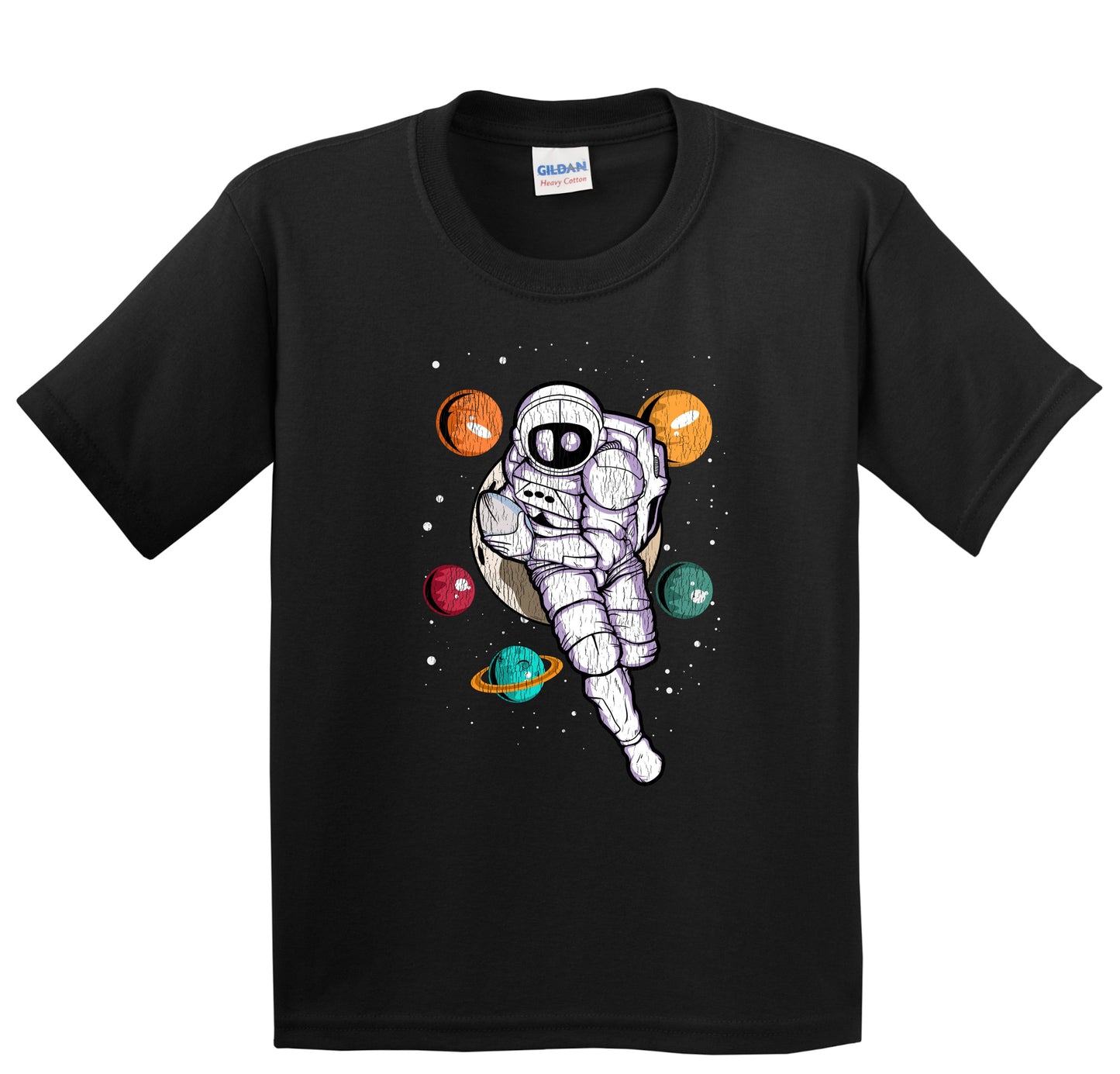 Rugby Astronaut Outer Space Spaceman Distressed Youth T-Shirt