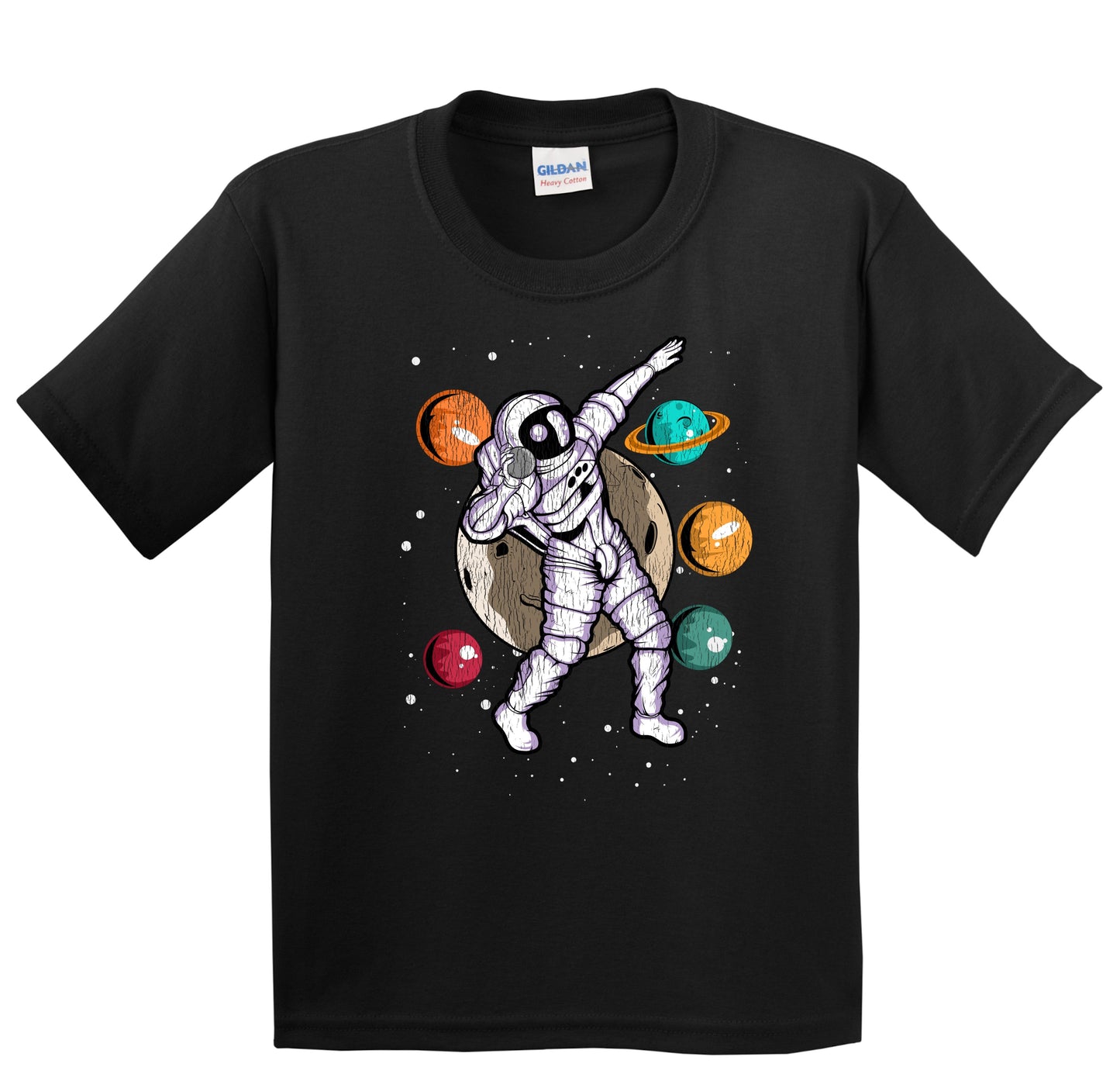 Shot Put Astronaut Outer Space Spaceman Track and Field Distressed Youth T-Shirt