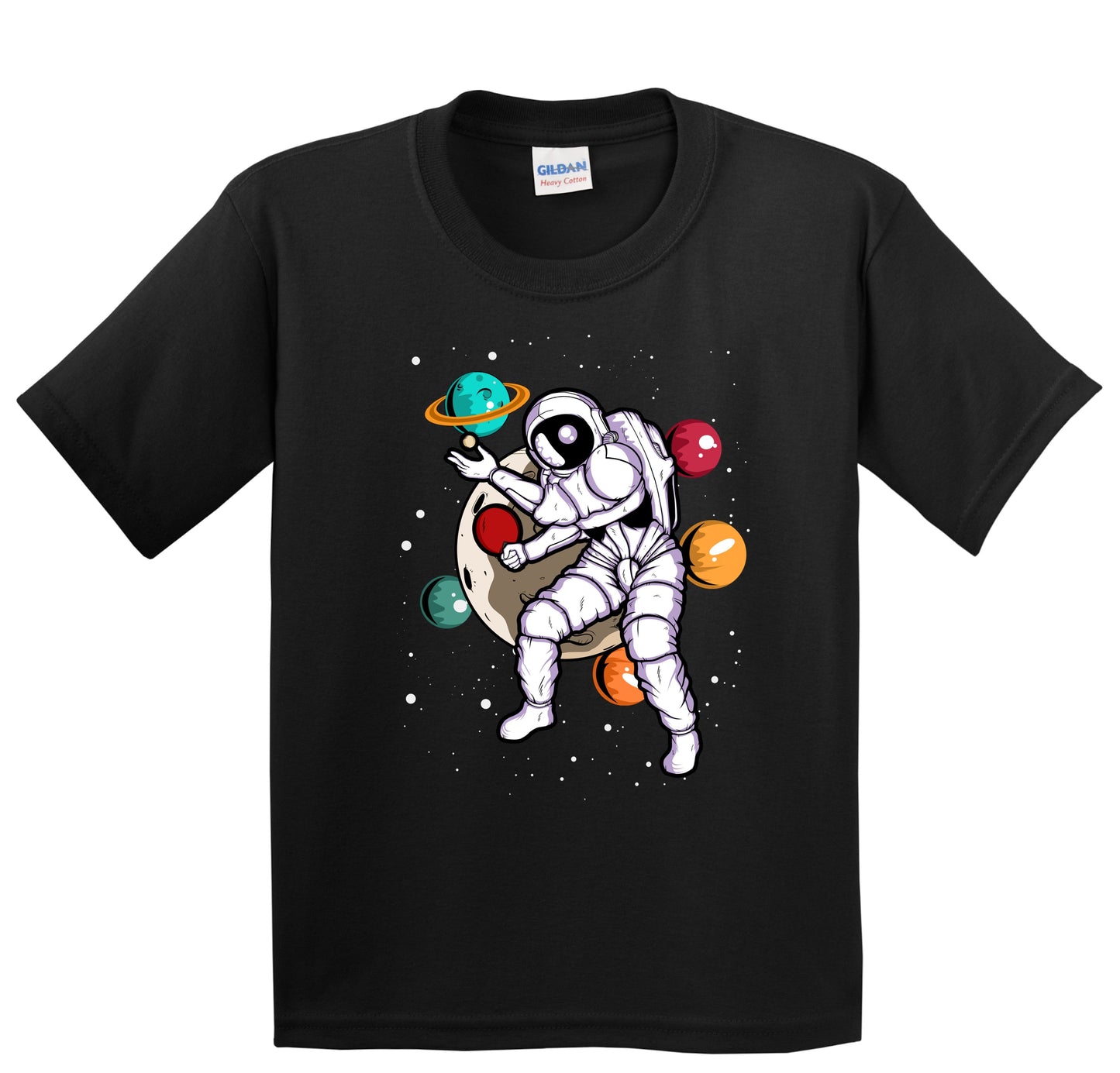 Table Tennis Astronaut Outer Space Spaceman Distressed Youth T-Shirt