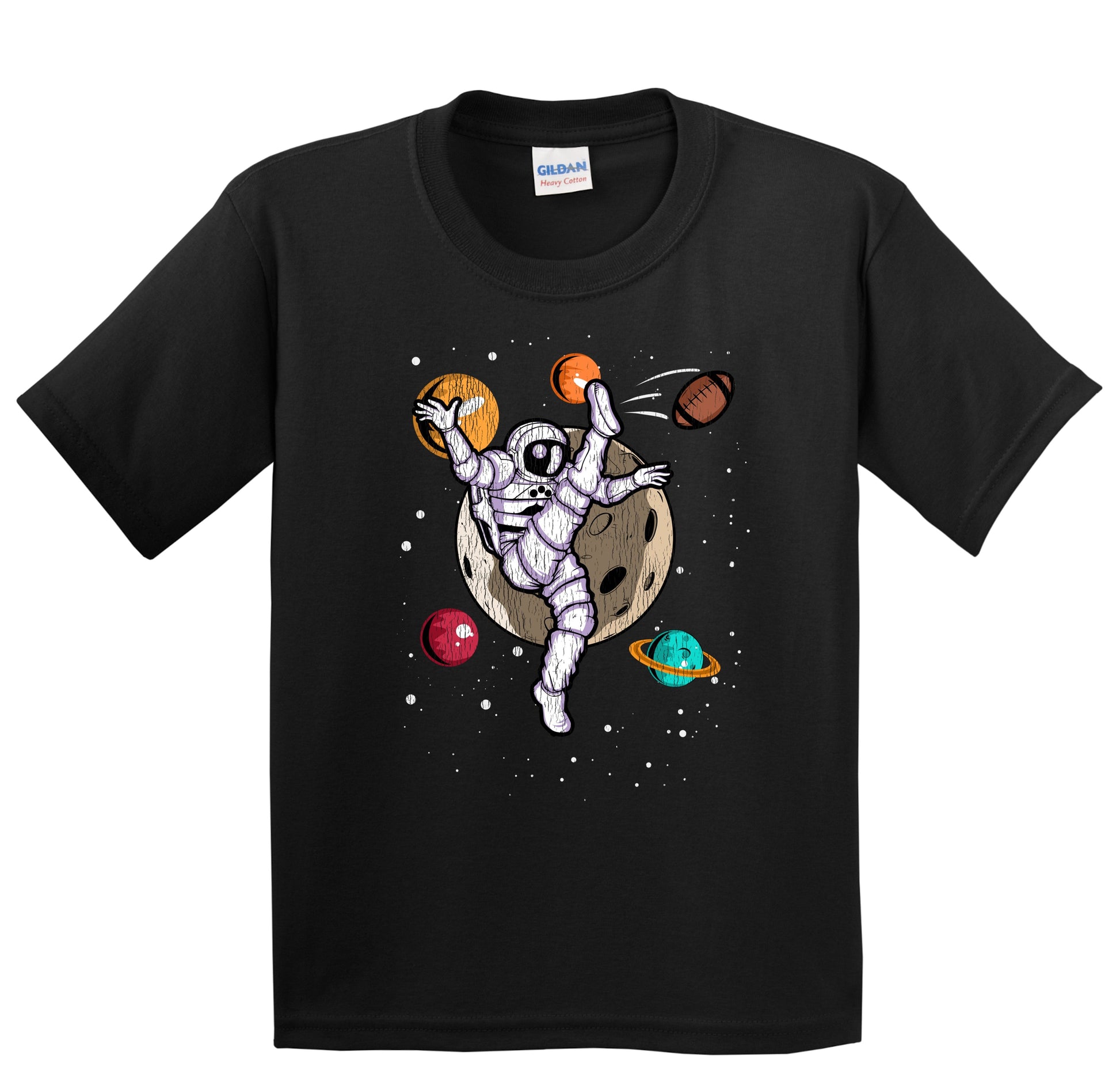 Punter Astronaut Outer Space Spaceman Football Distressed Youth T-Shirt