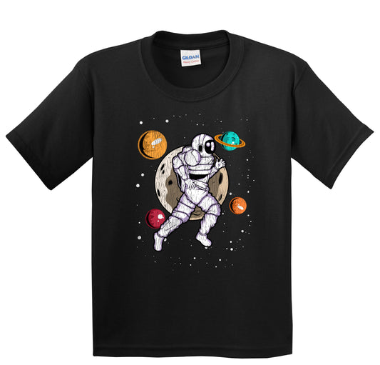 Marathon Runner Astronaut Outer Space Spaceman Running Distressed Youth T-Shirt