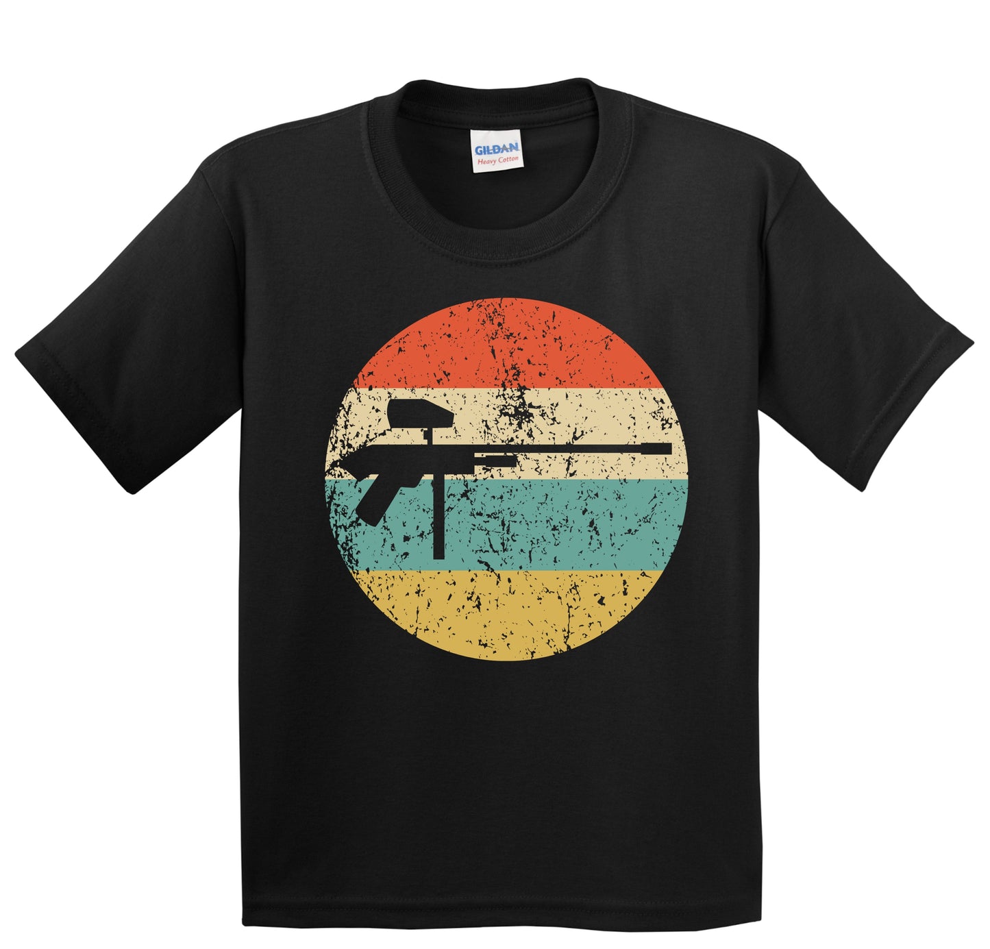 Paintball Gun Silhouette Retro Sports Youth T-Shirt