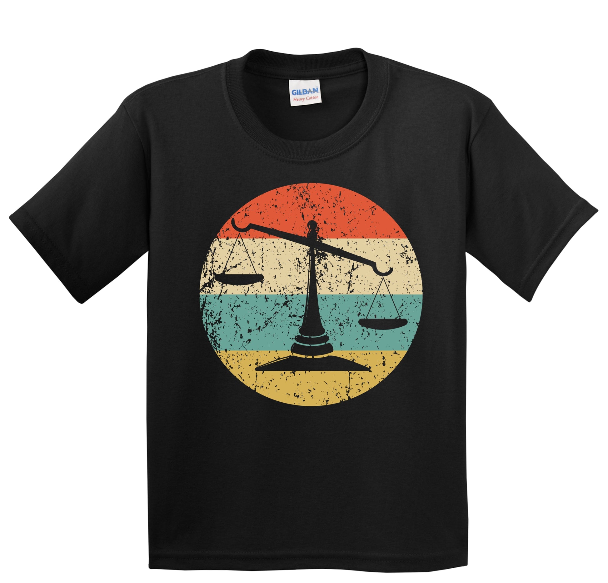 Law Scales of Justice Silhouette Retro Lawyer Judge Youth T-Shirt
