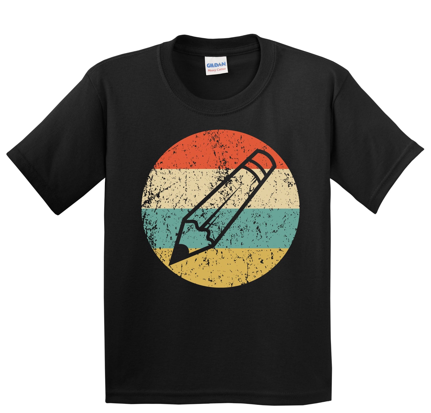 Pencil Silhouette Retro School Teacher Youth T-Shirt