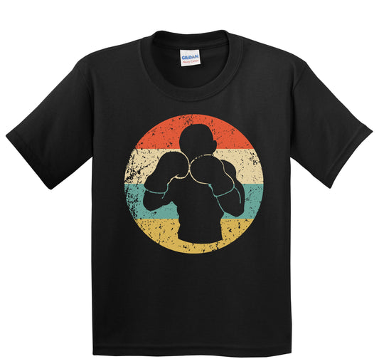 Boxing Boxer Silhouette Retro Sports Youth T-Shirt