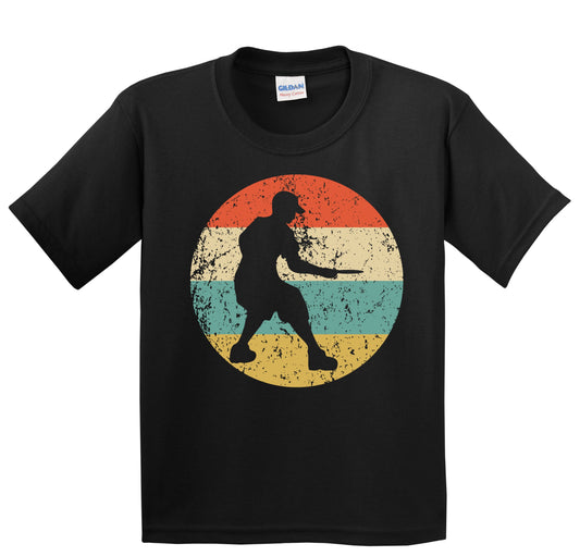 Disc Golf Player Silhouette Retro Sports Youth T-Shirt