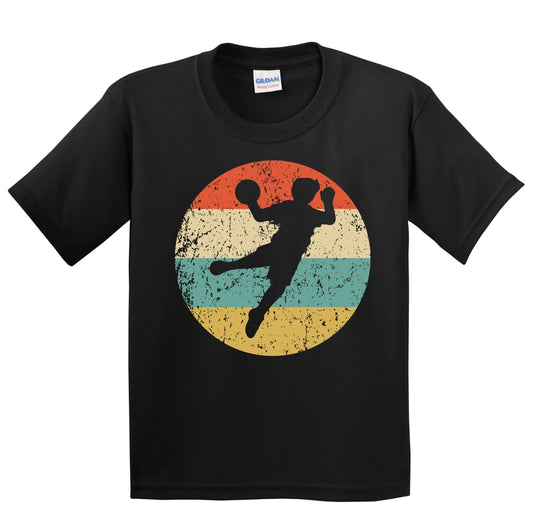 Handball Dodgeball Player Silhouette Retro Sports Youth T-Shirt