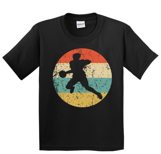 Handball Dodgeball Player Silhouette Retro Sports Youth T-Shirt