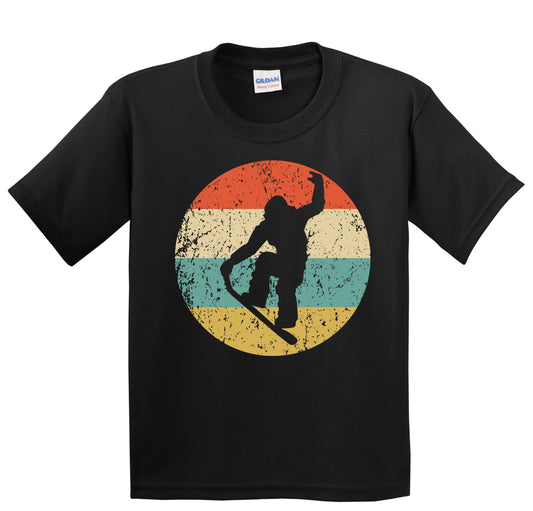 Snowboard Trick Nose Grab Silhouette Retro Snowboarding Youth T-Shirt