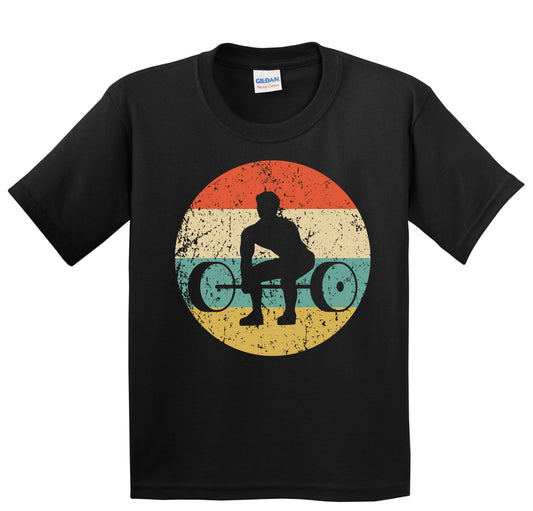 Weightlifting Powerlifting Retro Fitness Weightlifter Youth T-Shirt