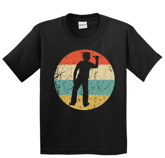 Darts Player Silhouette Retro Darts Youth T-Shirt