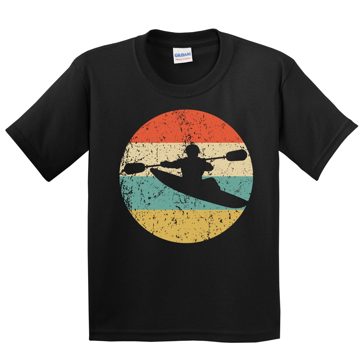 Kayaking Kayaker Silhouette Retro Kayak Youth T-Shirt