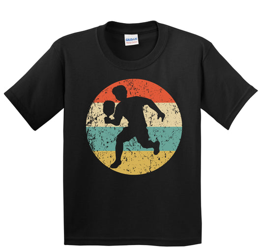 Pickleball Player Silhouette Retro Sports Youth T-Shirt