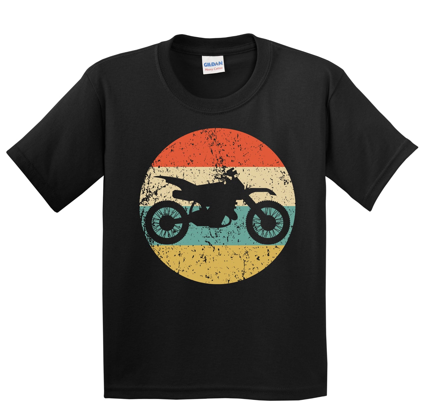 Dirt Bike Motocross Silhouette Retro Extreme Sports Youth T-Shirt