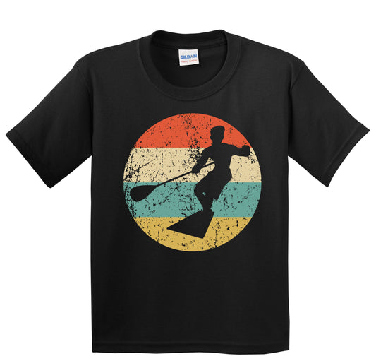 Paddleboarding Paddleboarder Silhouette Retro Water Sports Youth T-Shirt