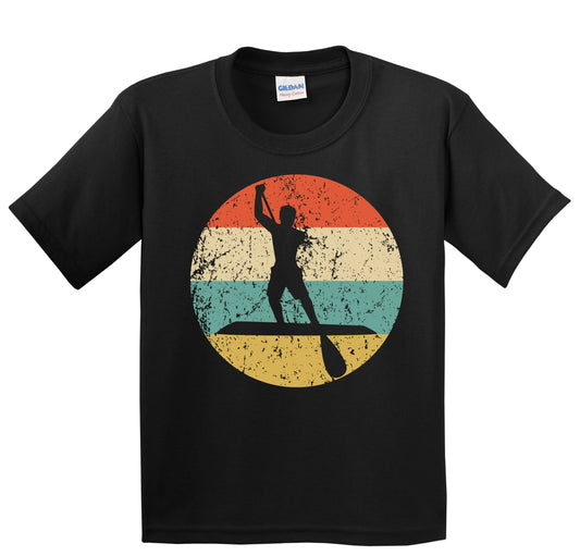 Paddleboarding Paddleboarder Silhouette Retro Paddleboard Youth T-Shirt