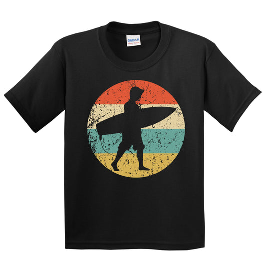 Surfer Silhouette Retro Surfing Youth T-Shirt