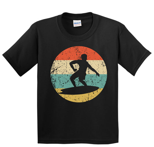 Surfing Silhouette Retro Surfer Youth T-Shirt