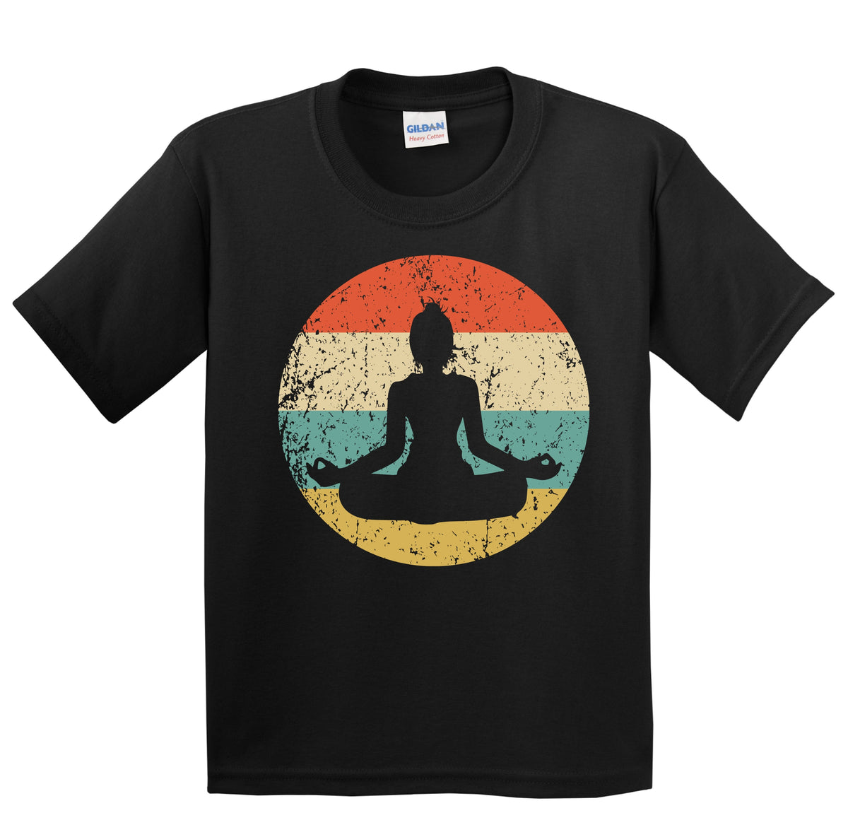 Yoga Pose Silhouette Retro Yoga Youth T-Shirt