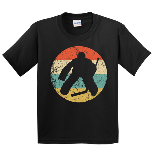 Hockey Goalie Silhouette Retro Hockey Youth T-Shirt