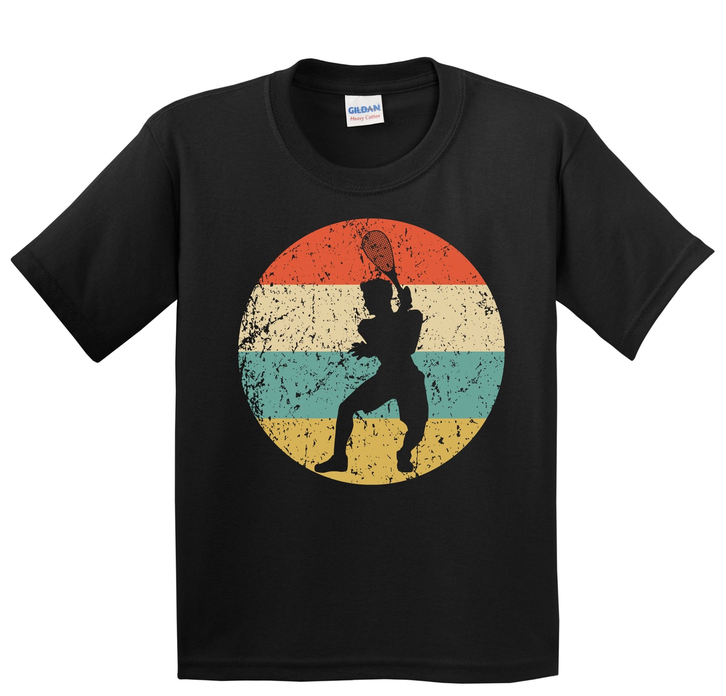 Racquetball Player Silhouette Retro Sports Youth T-Shirt