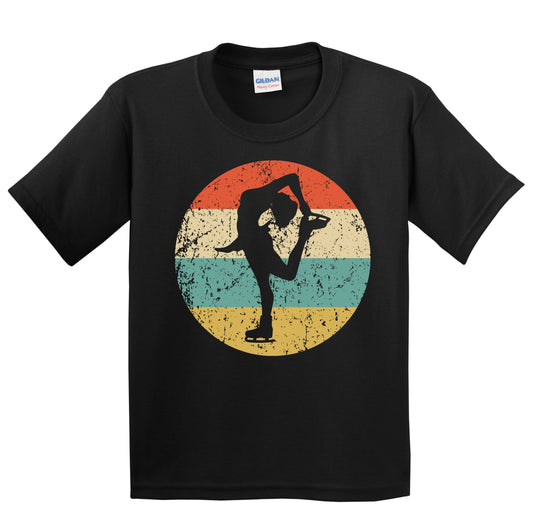 Figure Skater Silhouette Retro Figure Skating Youth T-Shirt