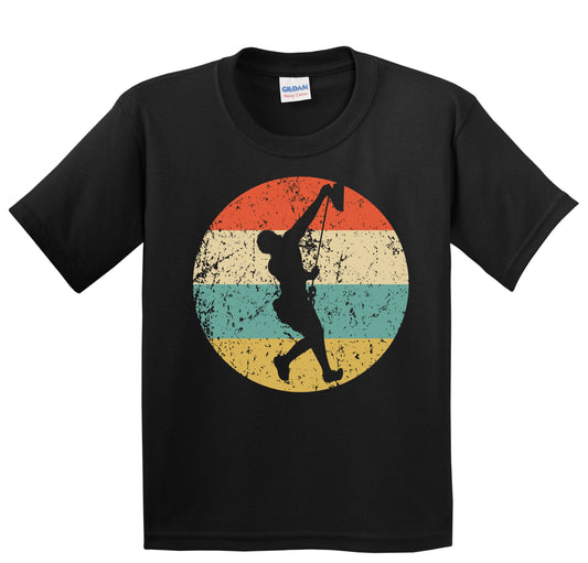 Rock Climber Silhouette Retro Rock Climbing Youth T-Shirt