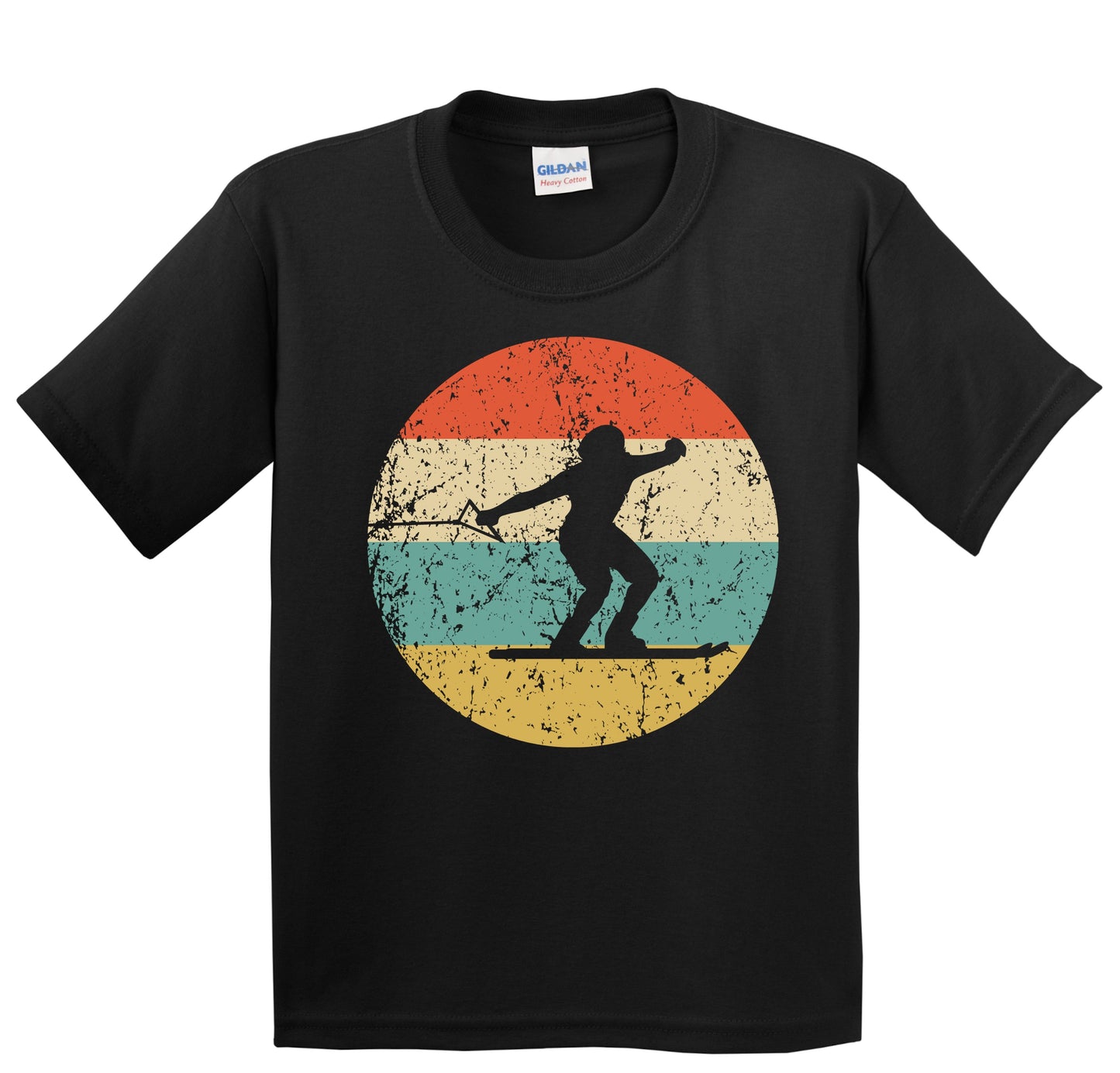 Waterskiing Silhouette Retro Waterskier Youth T-Shirt