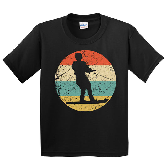 Waterskiing Waterskier Silhouette Retro Water Sports Youth T-Shirt