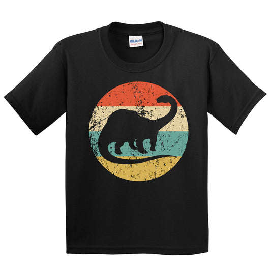 Brontosaurus Apatosaurus Silhouette Retro Dinosaur Youth T-Shirt
