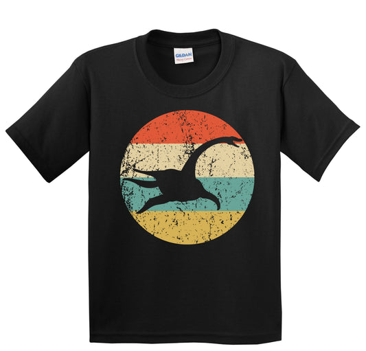 Plesiosaur Silhouette Retro Dinosaur Youth T-Shirt