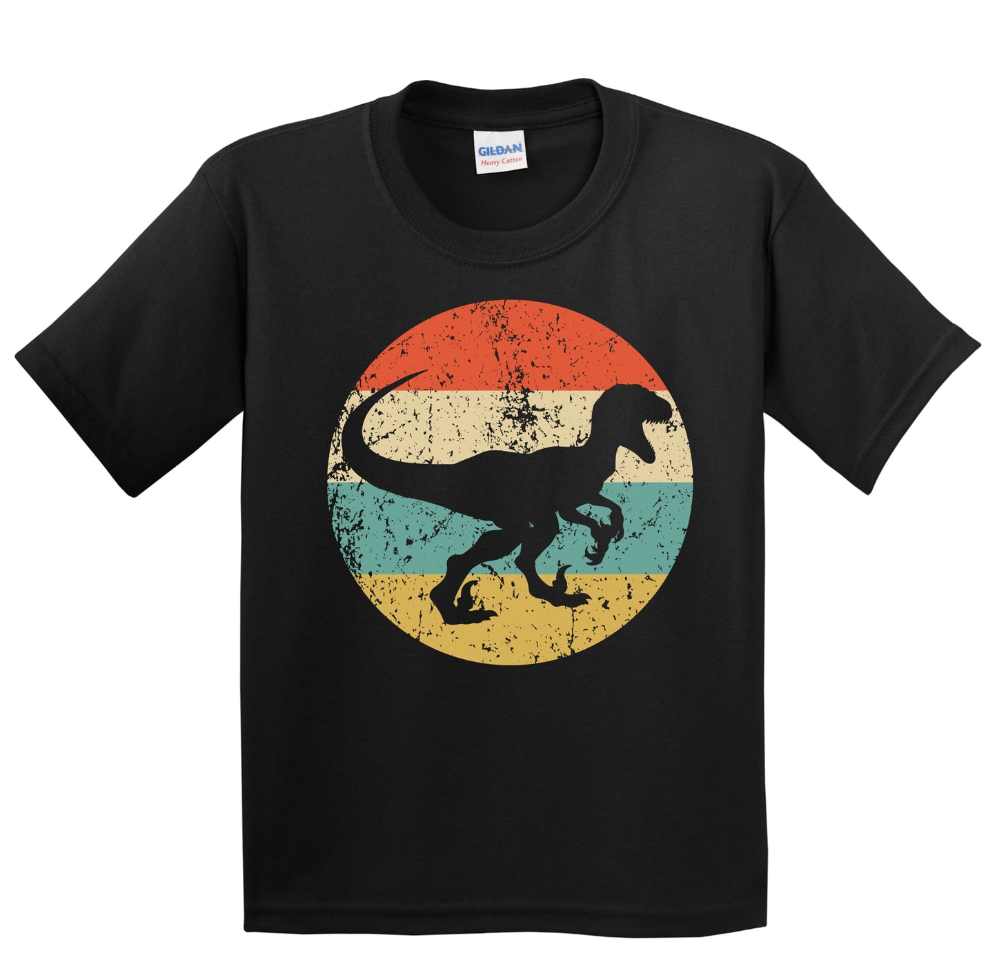 Velociraptor Raptor Silhouette Retro Dinosaur Youth T-Shirt