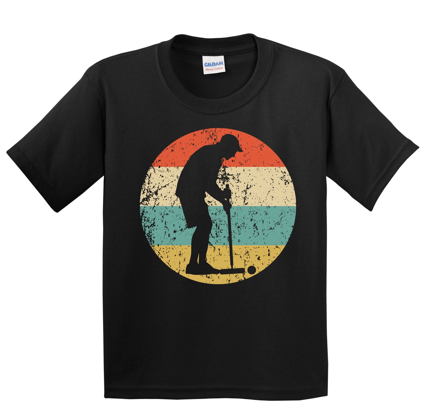 Croquet Player Silhouette Retro Croquet Youth T-Shirt